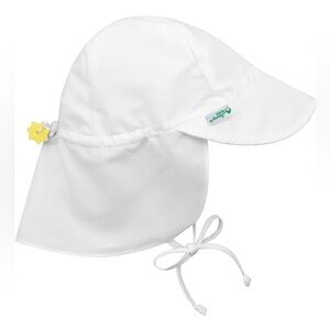 White and Yellow Sun Protection Hat with Neck Coverage